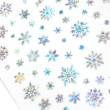 Cute Snowflake Nail Art Sticker / Holographic Silver
