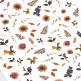 Floral Nail Art Sticker / September Sunflower Leaf Autumn Design