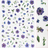 Floral Nail Art Sticker / Blue Purple Anemone Vintage Poppy