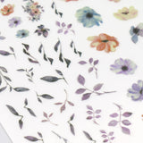 Floral Nail Art Sticker / Watercolor Flower Daisy Leaf Spring Manicure