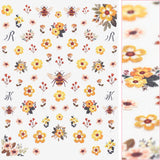 Floral Nail Art Sticker / Wildflower Embroidery Bee Flower Nail Design