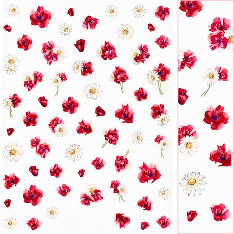 Floral Nail Art Sticker / Amaryllis & Daisy
