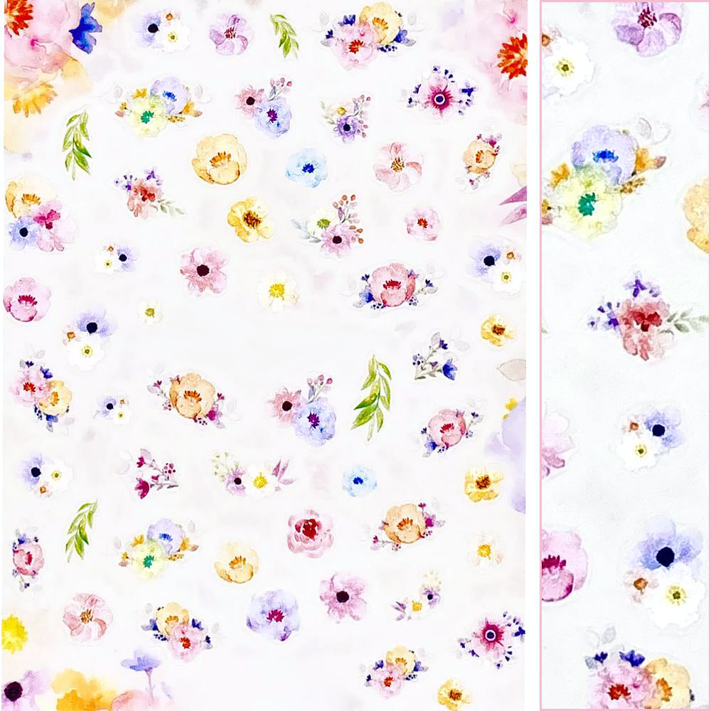 Daily Charme Nail Art | Floral Nail Art Sticker / Pastel Blooms