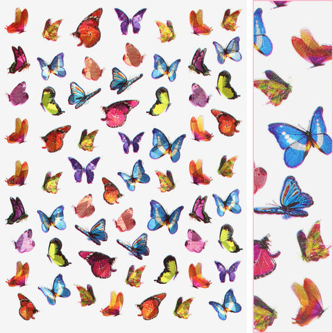 Holographic Butterfly Nail Art Sticker / Vibrant Blue Lucky