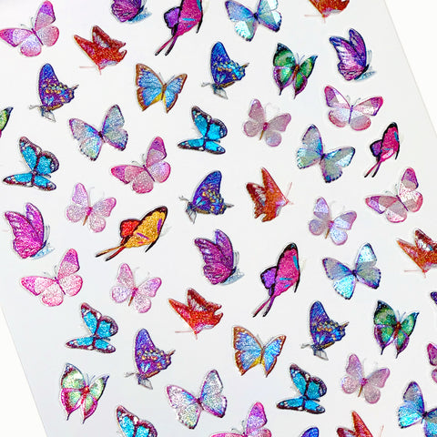 Holographic Butterfly Nail Art Sticker / Lilac Purple Spring