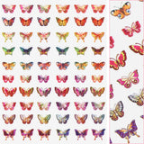 Holographic Butterfly Nail Art Sticker / Eclipse Red Gold