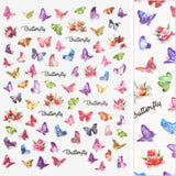 Holographic Butterfly Nail Art Sticker / Daffodils Pastel Rainbow