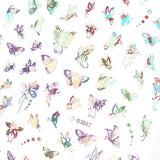 Holographic Butterfly Nail Art Sticker / Starry / Silver Fairy Design