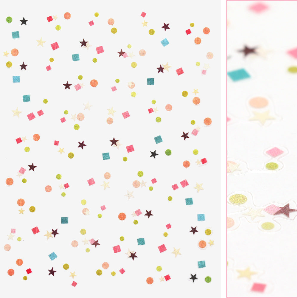 Kawaii Nail Art Sticker / Retro Confetti Dots Square Cute Colorful