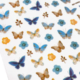 Trendy Butterfly Nail Art Sticker / Vintage Blue Brown Style