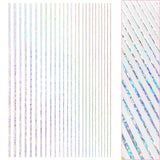 Daily Charme Thin Lines Nail Art Sticker / Holographic Silver Stripes