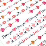 Valentine Nail Art Sticker / Linked Hearts Pink I Love You Design