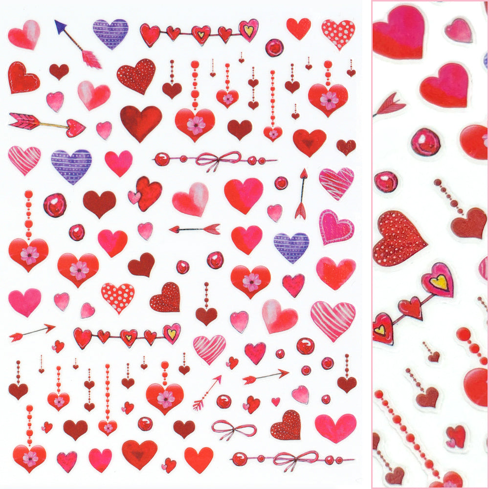 Valentine Nail Art Sticker / Love Dangles Red Arrow Manicure