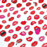 Valentine Nail Art Sticker / Hot Lips Red Sexy Design