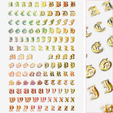 Blackletter Nail Art Sticker / Holographic Gold Letter Typography Design