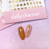 Small Typography Nail Art Sticker / Holographic Gold Letter Alphabets Design