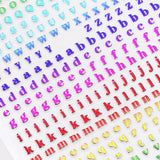 Small Typography Nail Art Sticker / Rainbow Metallic Letters