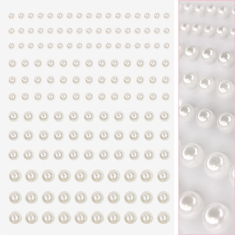 3D Gems Nail Art Sticker / Cream Pearl Clean Girl Aesthetic Nail Trend