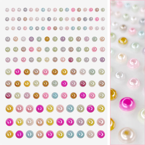 3D Gems Nail Art Sticker / Rainbow Pearl Fun Colorful Nail Design Trend