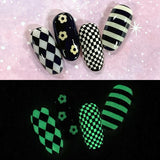Glow In The Dark Nail Wrap / Diamond Argyle Pattern Nail Sticker Trendy