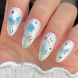 Trendy Butterfly Nail Art Sticker / Vintage Blue Brown Style