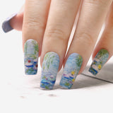 Floral Nail Art Sticker / Water Lilies Monet Abstract Design