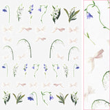 Floral Nail Art Sticker / Lily of the Valley White Blue Bellflowers