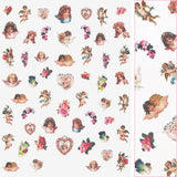 Valentine Nail Art Sticker / Angels Cupid Flowers Design