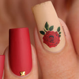 Floral Nail Art Sticker / Antique Roses Pink Red Valentine Design Nailsandtowel