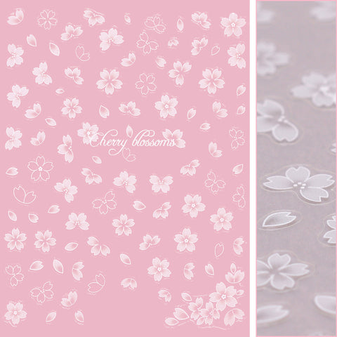 Floral Nail Art Sticker / White Sakura