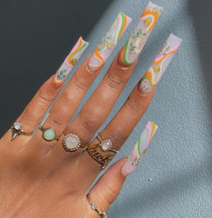 Floral Nail Art Sticker / Enchanted Greenery Leaf Foliage Design Fall Autumn
