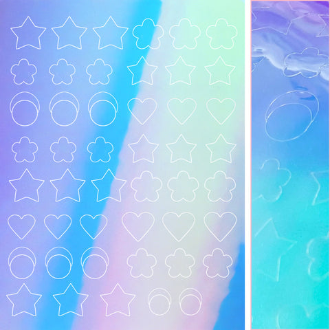 Iridescent Aurora Nail Art Sticker / Fun Shapes