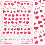 Valentine Nail Art Sticker / Lovely Heart Doodles Pink Red Decals