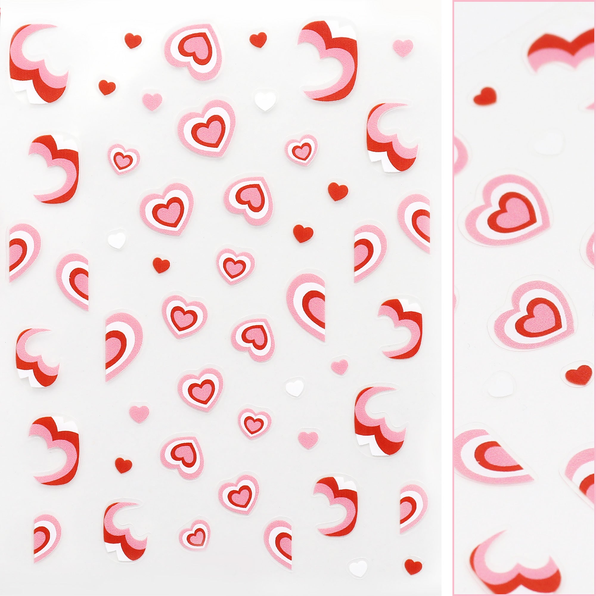 Valentine Nail Art Sticker / Retro Hearts Swirls Clean Girl Decal Design