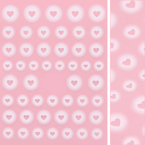 Kawaii Nail Art Sticker / Airbrush Hearts Valentine's Day White Decal