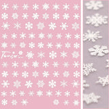Holiday 3D Embossed Nail Art Sticker / Icy Snowflake White