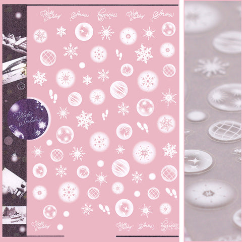 Festive Holiday Nail Art Sticker / Snow Day