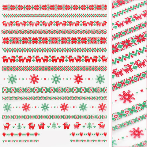 Holiday 3D Embossed Nail Art Sticker / Christmas Sweater / Colorful
