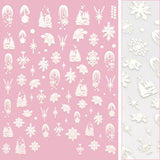 Holiday 3D Embossed Nail Art Sticker / Winter Wonderland Frozen Snowflake