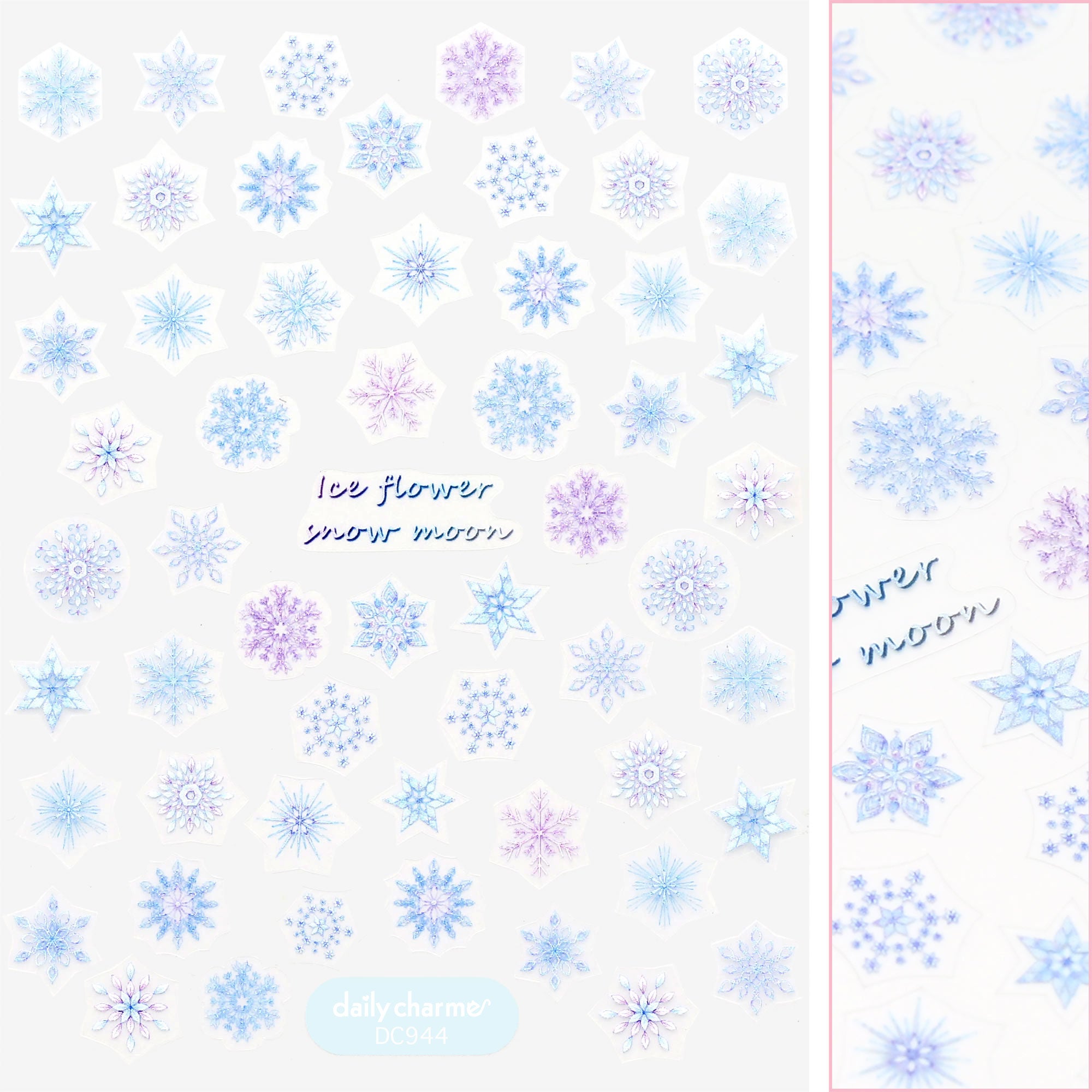 Holiday Snowflake Nail Art Sticker / Frosty Blue Purple