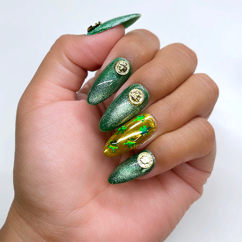 Lucky Clover Glitter / Green Holographic Nail Art St Patrick's Day