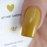 Charme Gel Polish / 607 Fairy Garden Yellow Lemon Green Nail Polish