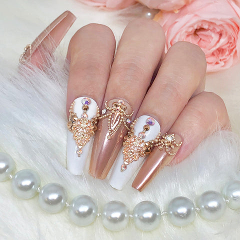 Daily Charme Nail Supply Nail Charms 3D Queen's Lace / Rose Gold
