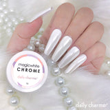 Magic White Chrome Powder Pearlescent Nail Art Daily Charme