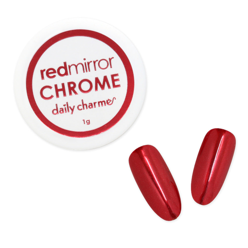 Red Chrome Nail Powder How to Apply? Magic Red Mirror Powder Nails