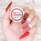 Daily Charme Mirror Red Chrome Powder Velvet Matte Nails