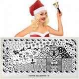 Nail Art Stamping Plate Image MoYou Festive Collection 1 Gingerbread House
