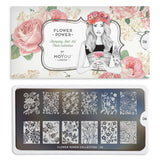 Flower Power 06 - Oriental Floral Prints Palettes Large Moyou London Nail Stamping Plate