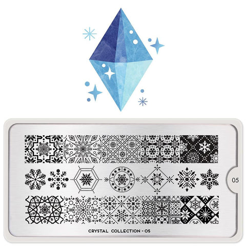 Daily Charme Moyou London Nail Art Stamping Plate Crystal 05 Snowflake Symmetry