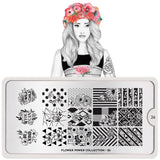 Daily Charme Moyou London Nail Art Stamping Plate Flower Power 26 - Blossom Textiles Palette Large